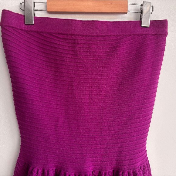 Sandro Paris Hot Pink Knit Strapless Mini Dress - Size S/M - Picture 3 of 11